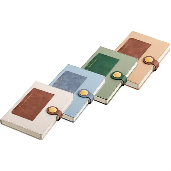 A5 Buckle Pu Leather Notebook With Pocket