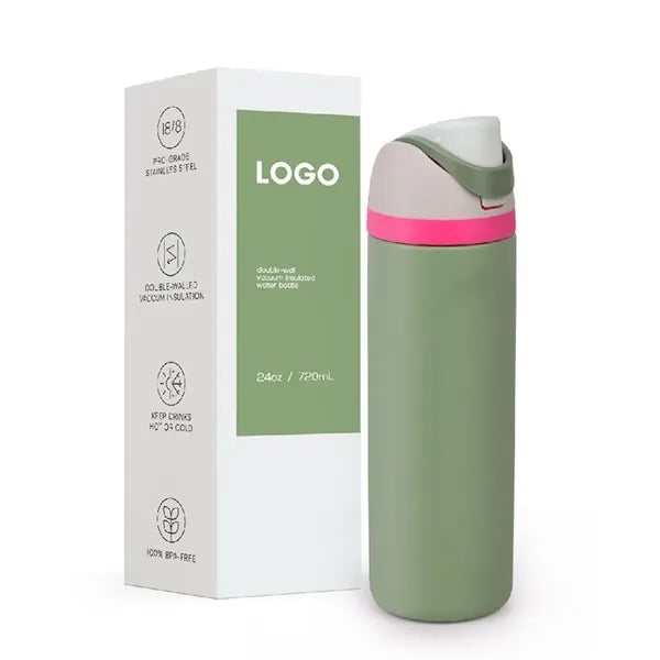 Sports Bottle With Straw Flip Lid
