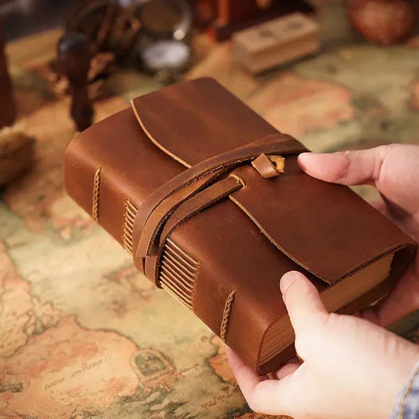 Office supplies vintage leather journal notepad notebook