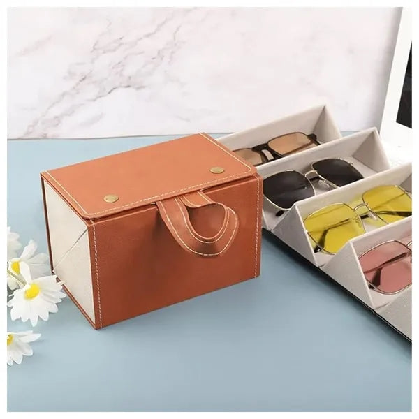 Multi-Compartment Folding Eyeglasses Case
