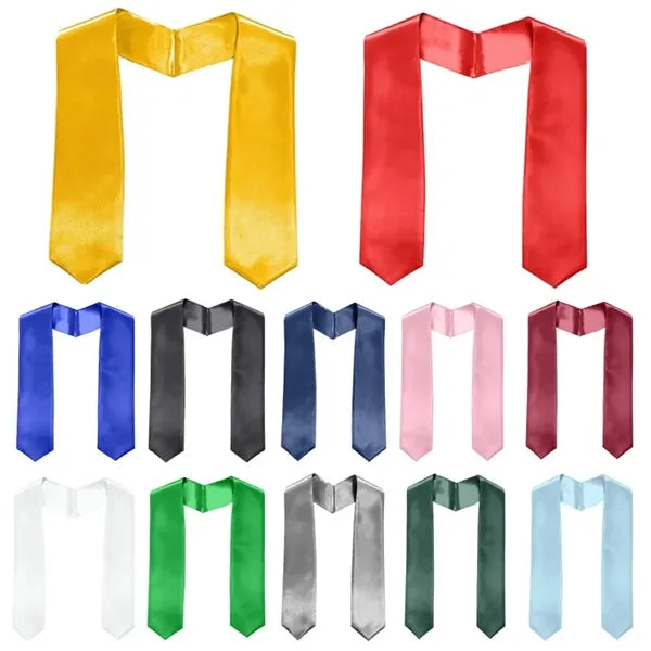 Plain Graduation Stole Sash 60 Inch Long Adults for High Sch