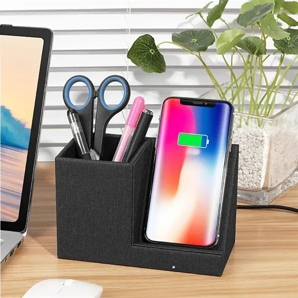2 in 1 Wireless Charging Desk Organizer