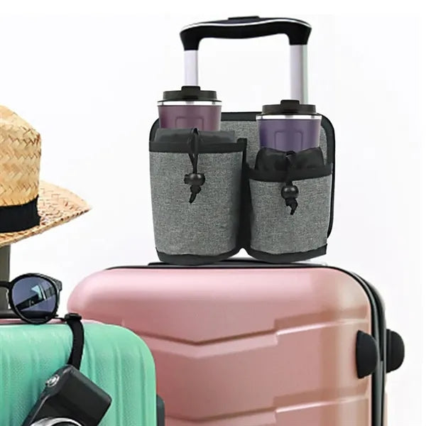 Luggage Travel Cup Holder with Multi-Pocket Design