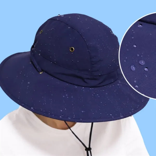 Wide Brim Sun Protection Bucket Hat w/ Adjustable Chin Strap