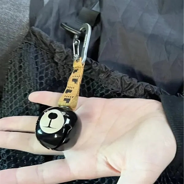 Retractable Bell with Carabiner & Rope for Hiking, Safety.