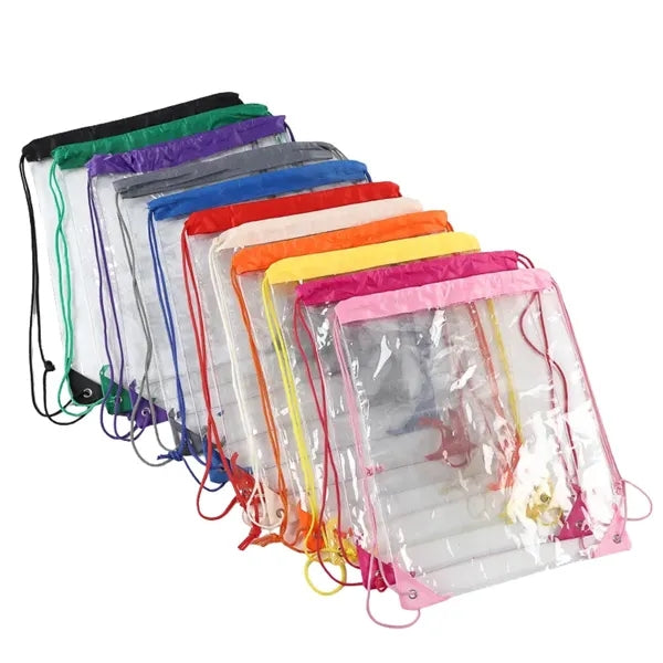 Transparent PVC Waterproof Drawstring Bag