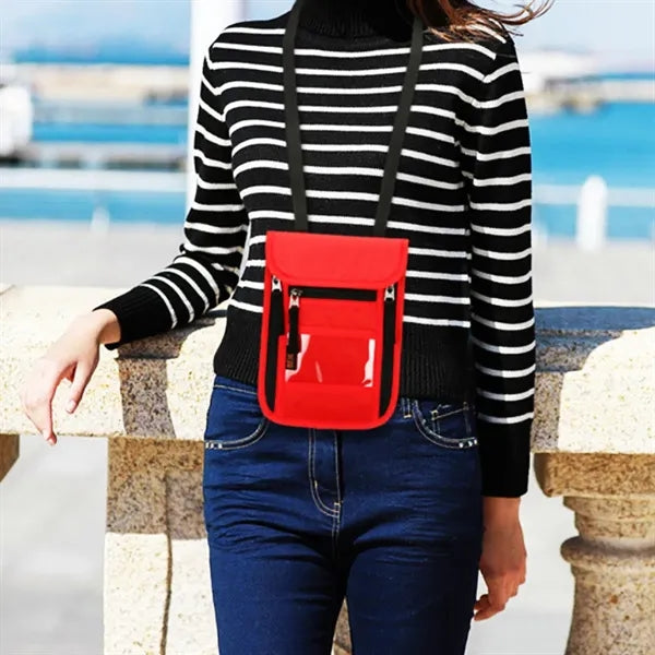 RFID Blocking Neck Passport Wallet Crossbody Travel Pouch