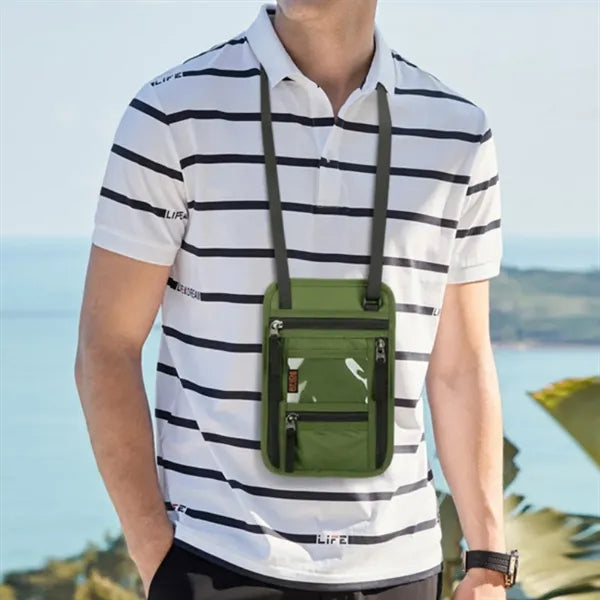 RFID Blocking Passport Neck Wallet Crossbody Travel Pouch