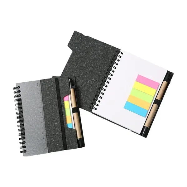 Spiral Notebook with Sticky Notes & Pen