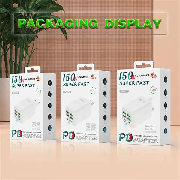 150W Multi-Port Charger with 4 USB & 2 PD Ports