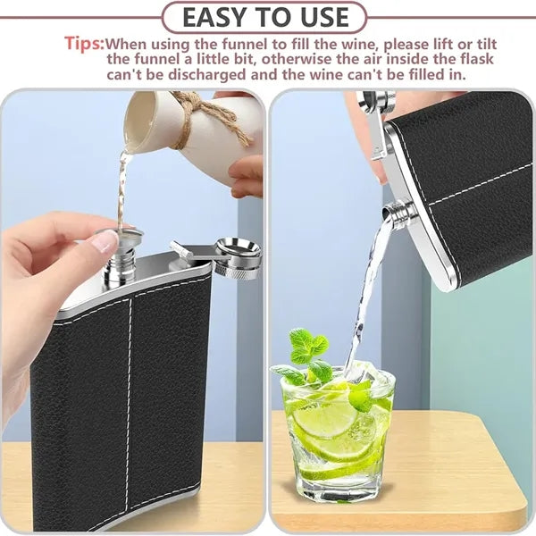 Outdoor Portable Stainless Steel Camping Flat Hip Flask