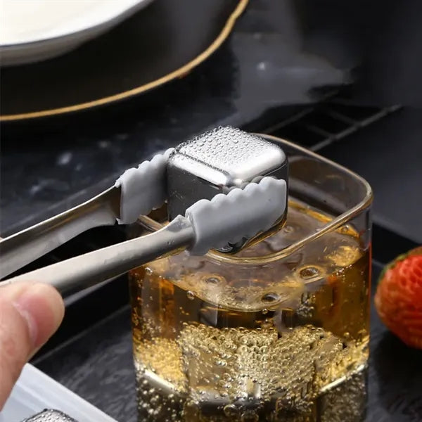 Stainless Steel Ice Cube & Tongs Set