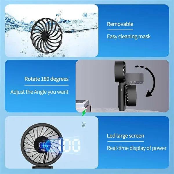 3600mAh Power Bank Handheld Personal Fan