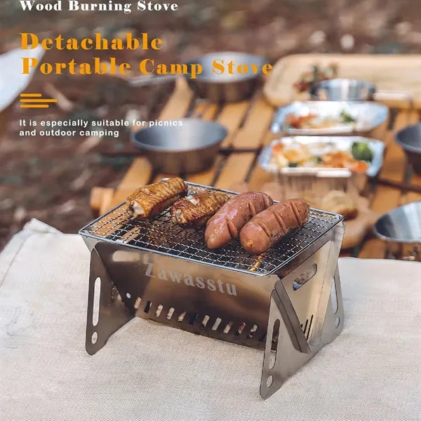 Portable Folding Camping Stove with Grill