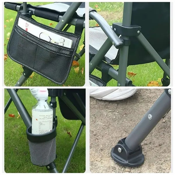 Large Portable Folding Camping Chair with Armrests Carry Bag