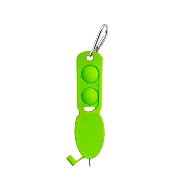 Push Pop Pen Keychain with Carabiner Clip