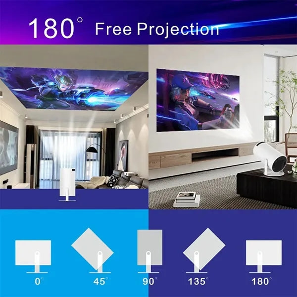 Mini Portable Outdoor HD Rotatable 4K Projector