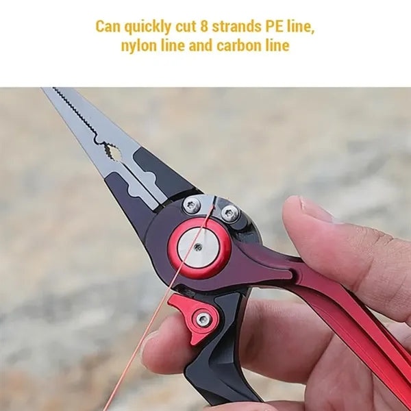 Self-Locking Fishing Pliers Braided Line Cutter Fish Lure Re