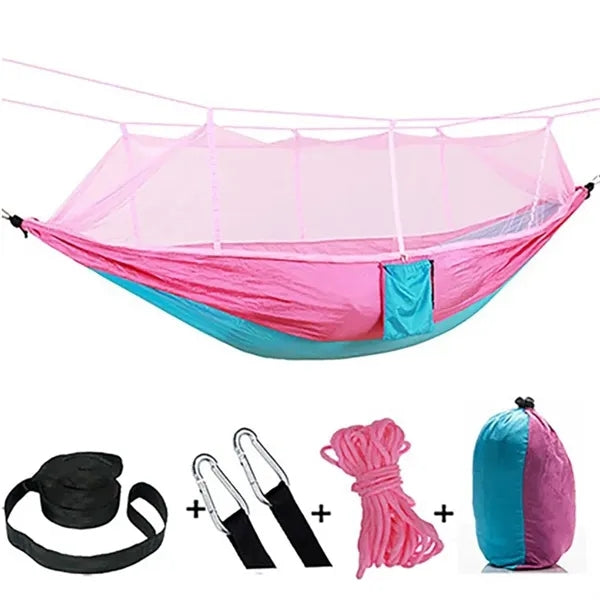 102 x 55 Portable Camping Hammock with Mosquito Net