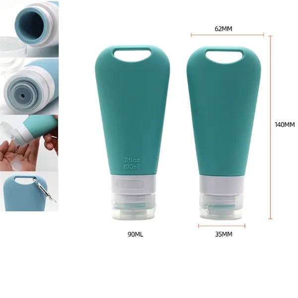 3 oz Leak-Proof Squeeze Bottles with Carabiner Clips
