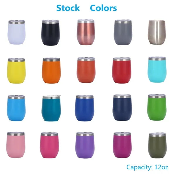12oz Stainless Steel Wine Tumbler with Lid