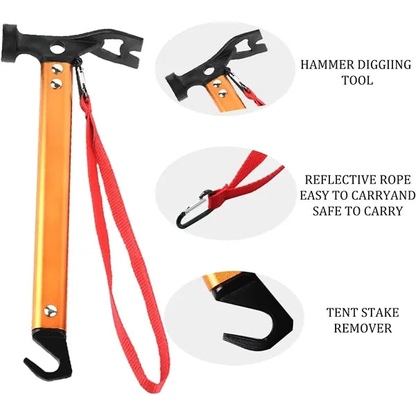 3 in 1 Steel Aluminum Camping Hammer