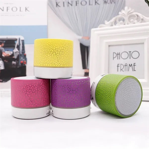 Portable LED-Lit SD Card-Enabled Bluetooth Speaker