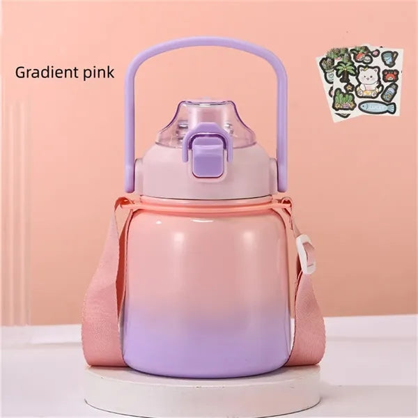 Cute Water Jug With Strap 24 oz Insulated Bottle