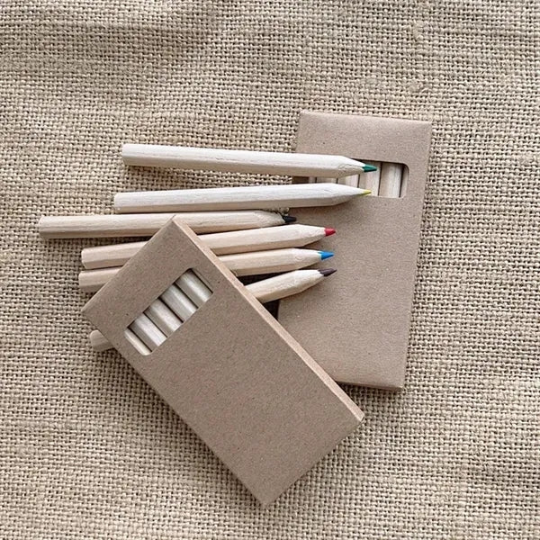 3.5" 6-Color Colored Pencil Set in Kraft Box Custom Logo