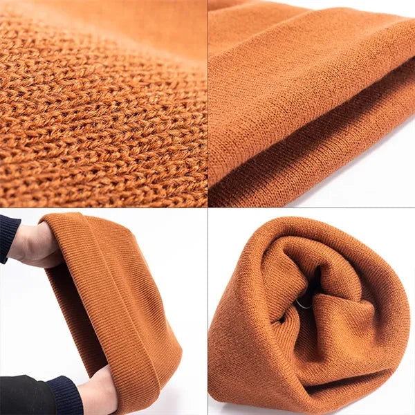 Winter Solid Color Cuffed Knit Beanie