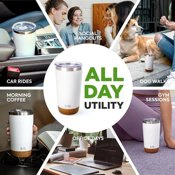 20 oz Insulated Travel Coffee Mug with Cork Bottom