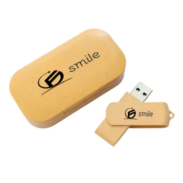 Wheat Straw Box USB Flash Set Eco-friendly