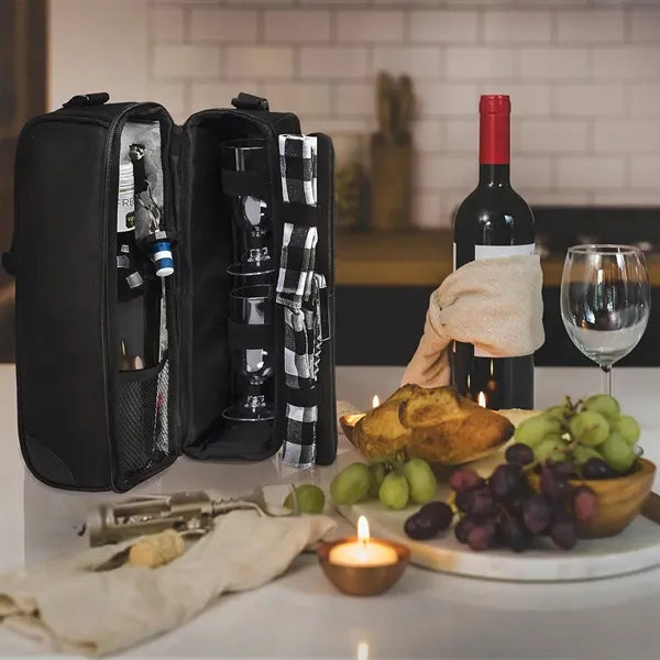 Insulated Beverage Carrier Bag With Cooler Compartment