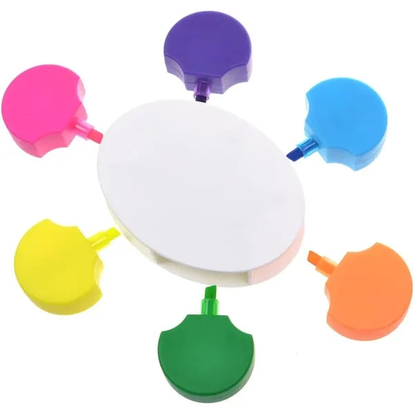 6 Color in 1 Flower Shape Highlighter Marker