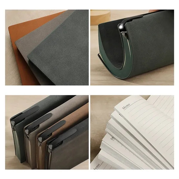 A5 PU Notebook with Metal Patch Bookmark