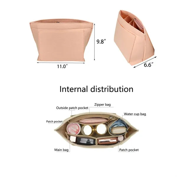 Multi-Compartment Bag with Class Fiber Felt Liner