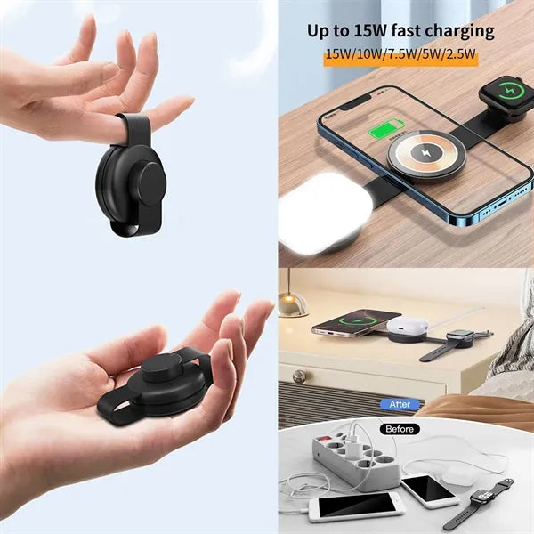 3-in-1 Magnetic Wireless Electronic Device Charger
