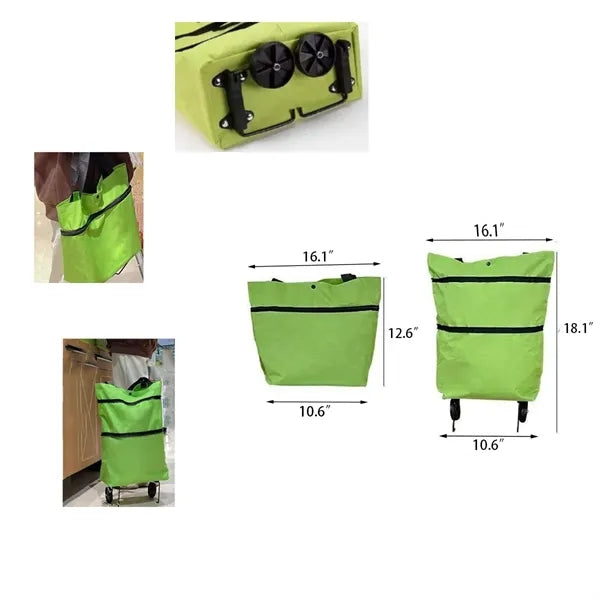 Folding Portable Supermarket Shopping Cart With Wheels