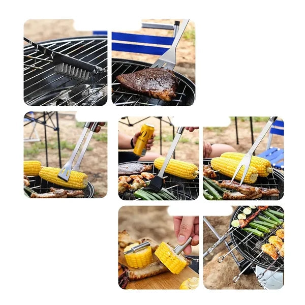 16-Piece Stainless Steel Outdoor BBQ Tool Set