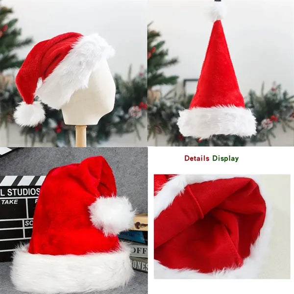 Festive Fluffy Santa Hat with Pom-Pom