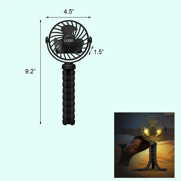 Adjustable Octopus Fan with Night Light USB Charging
