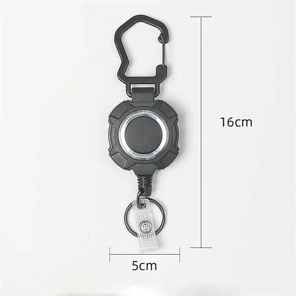 Badge Reel Retractable Heavy Duty Carabiner with Card Holder