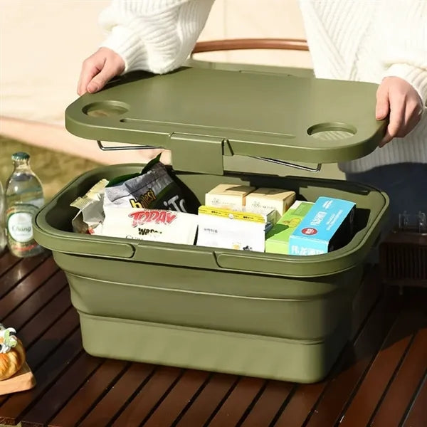 Multifunctional Foldable Picnic Basket With Table