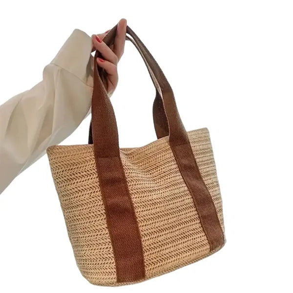 Straw Beach Tote Bag Travel Handbag