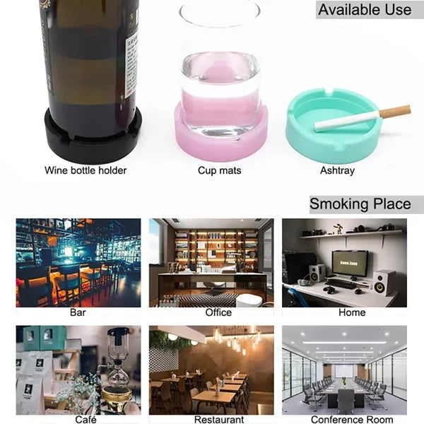 Round Silicone Smoking Ashtray