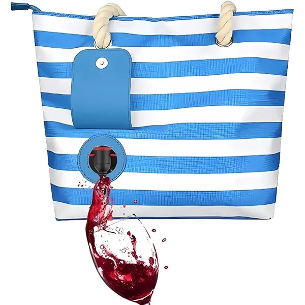 Wine Tote Bag Cooler with Hidden Spout