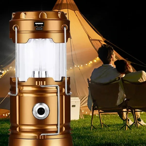 Solar Rechargeable LED Camping Lantern Flashlight for Emerge