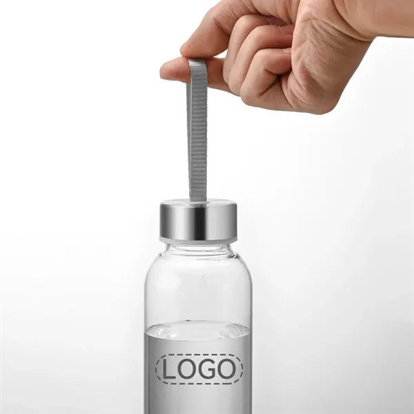 19oz Plastic Drinking Bottle w/ Cover and Rope Handle