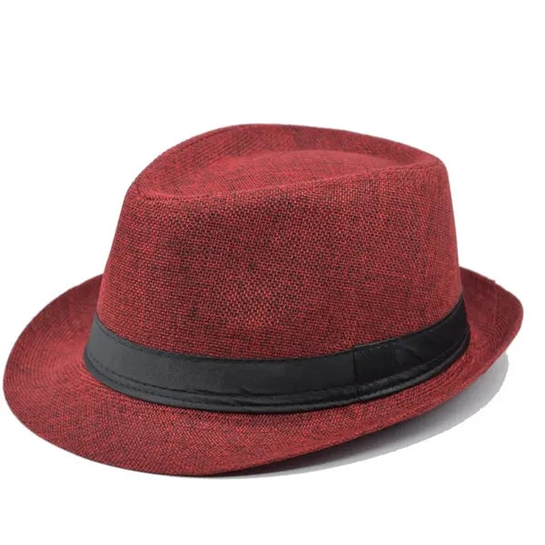 Men's Short Brim Straw Fedora Panama Hat