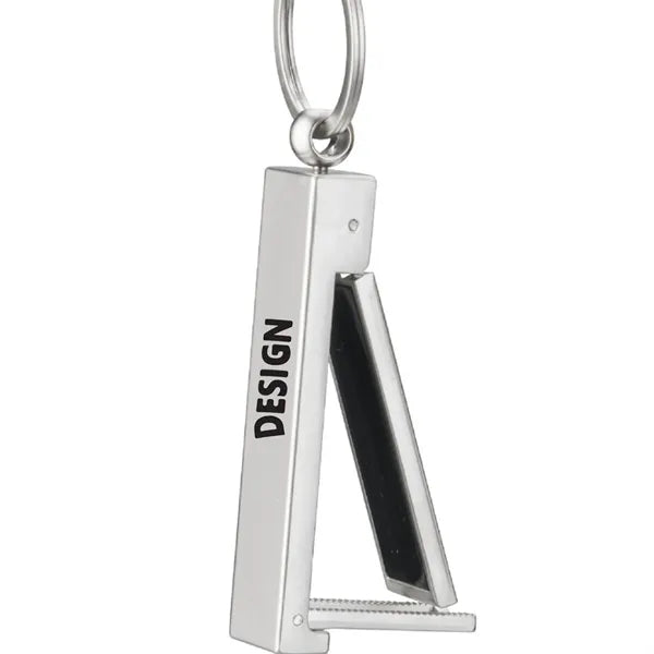 Metal Keychain with Phone Stand Sleek Multifunction Design